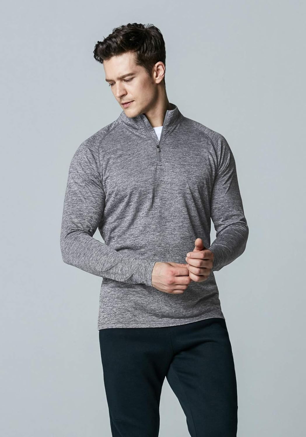TSLA Men's 1/4 Zip Pullover Long Sleeve Shirt, Quick Dry Performance Running Top, Athletic Quarter Zip T-Shirt : Clothing