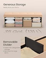 SONGMICS MAZIE Storage Ottoman Bench 110 cm Cream White LSF077W51 view 6