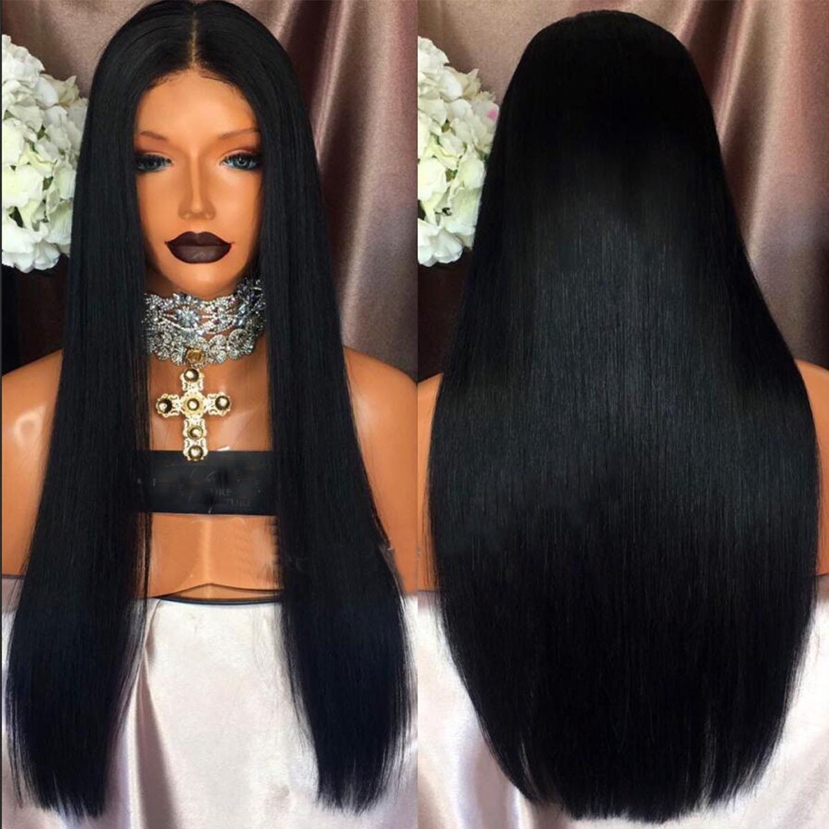 Amazon Com Goddess Black Red 2 Tones Red Color Lace Front Wigs
