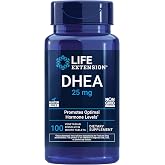 Life Extension DHEA 25 mg, Dissolve-in-Mouth Tablets, 100 Tablets | Dissolve-in-Mouth Tablet for Hormone Balance, Memory, Muscle Mass &amp; Bone Density, Gluten-Free &amp; Non-GMO