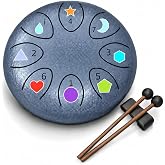 Vazyro Steel Tongue Drum, Garden Rain Drum for Meditation and Relaxation (Navy Blue, 6 Inch)