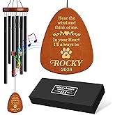 Personalized Dog Memorial Gifts for Loss of Dog, 25.5'' Pet Memorial Gifts for Dogs, Pet Memorial Wind Chimes, Loss of Dogs Sympathy Gift, Pet Passing Away Gift for Loss Loved One(Design 2, Black)