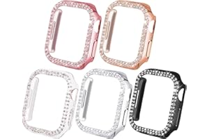 NewWays 5-Pack Bling Cases Compatible for Apple Watch 42mm Series 10, Sparkling Diamonds Glitter Crystal Rhinestone Protectiv