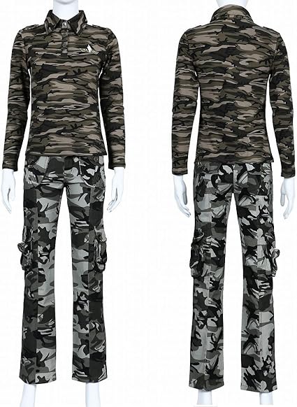 Amazon レディース 迷彩服 上下 セット サバゲー 装備 アーミー コスプレ ｌ 160 170cm コスプレ 仮装 通販