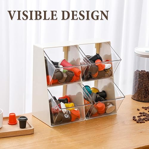 Tahaje Plastic Coffee Pod Holder, Clear Coffee Capsule Storage