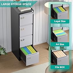 SISESOL 4 Drawer Vertical File Cabinet with