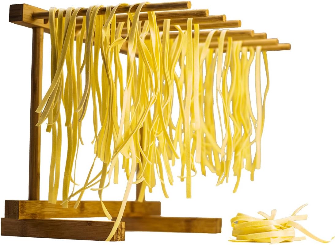 Bamboo Collapsible Pasta Drying Rack By Culinary Chief