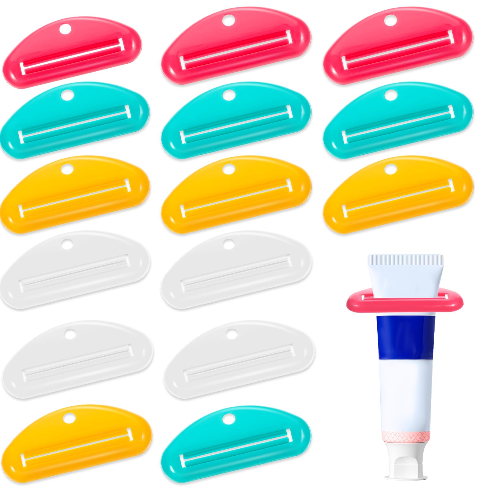 Photo 1 of 16pcs Toothpaste Tube Squeezer Dispenser, Toothpaste Roller Squeezer Tool, Hanging Tooth Paste Clips,for Tooth Paste, Hand Cream,Cleanser Creams,Easy Squeeze(Colorful)