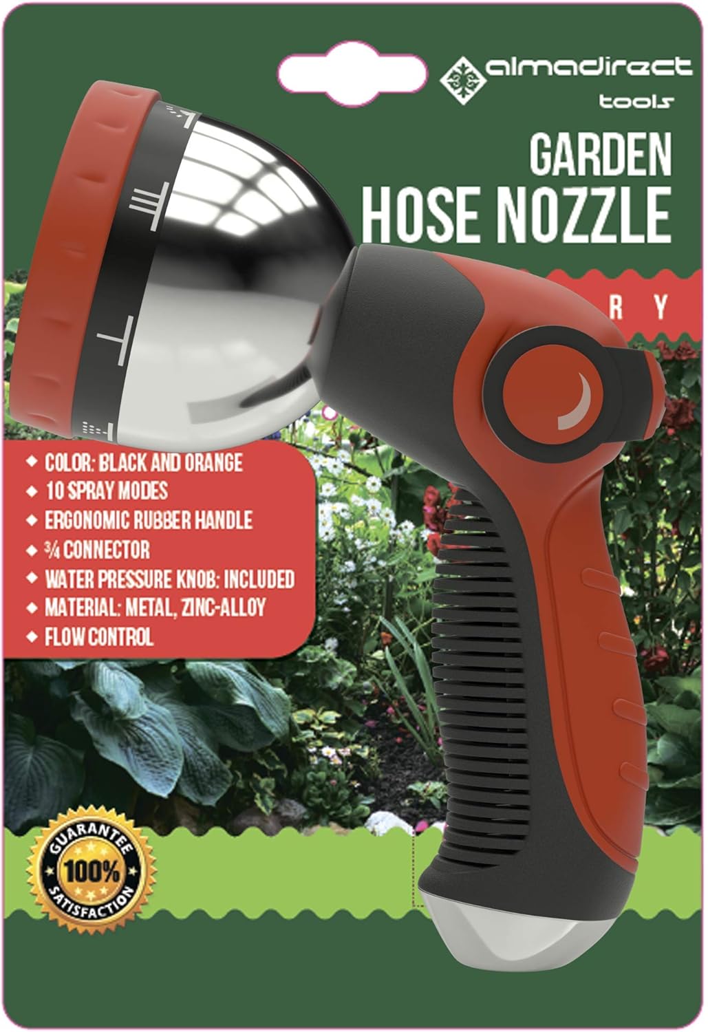 Alma Garden Hose Nozzle Spray Nozzle - Hose Nozzle Heavy Duty - Hand Sprayer - Hose Spray Nozzle Best for Watering Lawns and Garden, Cleaning & Car Washing: Home Improvement