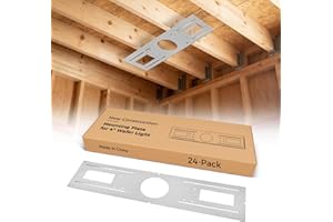 Cycevsun 24-Pack New Construction Mounting Plate, Wafer Light Rough in Plate for 4" Recessed Lights, Galvanized Steel with Measurement Markings, Pre-Cut Openings 4.25"