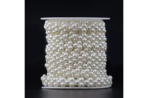 Jerler 10 Yards Pearl Garland Sewing Trim with Rhinestone for Wedding Party Clothing DIY Decoration