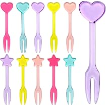 Fourchettes Fruits Noël HUSHUI - Silicone Et Acier Inoxydable, Support Céramique, Cadeau Festif