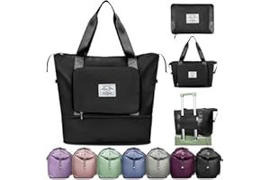 Ranslen Large Capacity Folding Travel Bag,Expansion Travel Duffel Bag with Dry and Wet Separation Portable Travel Duffel Bag