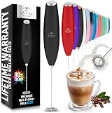 Zulay Kitchen Milk Frother Wand Ultra Fast Handheld Electric Whisk Black