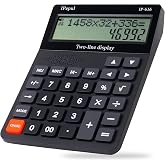 Desk Calculator, IPepul Basic Desktop Calculators Big Buttons and 2 Line Display, 4 Function Simple Calculator, Large Talking Calculators Office Supplies for Office Business School Students