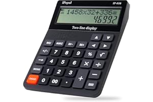 Desk Calculator, IPepul Basic Desktop Calculators Big Buttons and 2 Line Display, 4 Function Simple Calculator, Large Talking Calculator Office Supplies for Office Business School Students