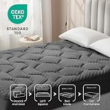 EHEYCIGA Memory Foam Mattress Topper Double Bed 135x190x3cm Dark Grey view 7