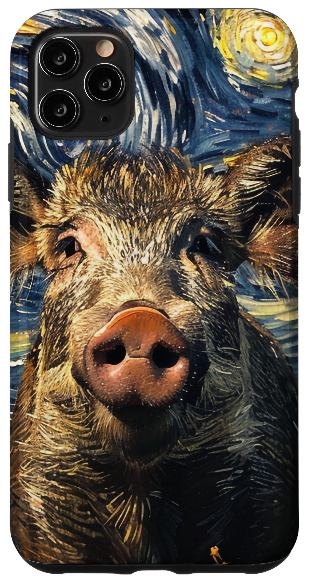 iPhone 11 Pro Max Starry Night Van Gogh Style Wild Boar Lover Portrait Case