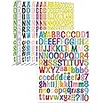 Uniclife 10 Sheets Letter Stickers, 1260 Pcs Scrapbook Stickers, 1 Inch Vinyl Number Alphabet Sticker, Self-Adhesive Stick on