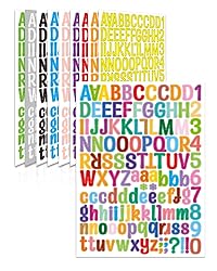 Uniclife 10 Sheets Letter Stickers, 1260 Pcs