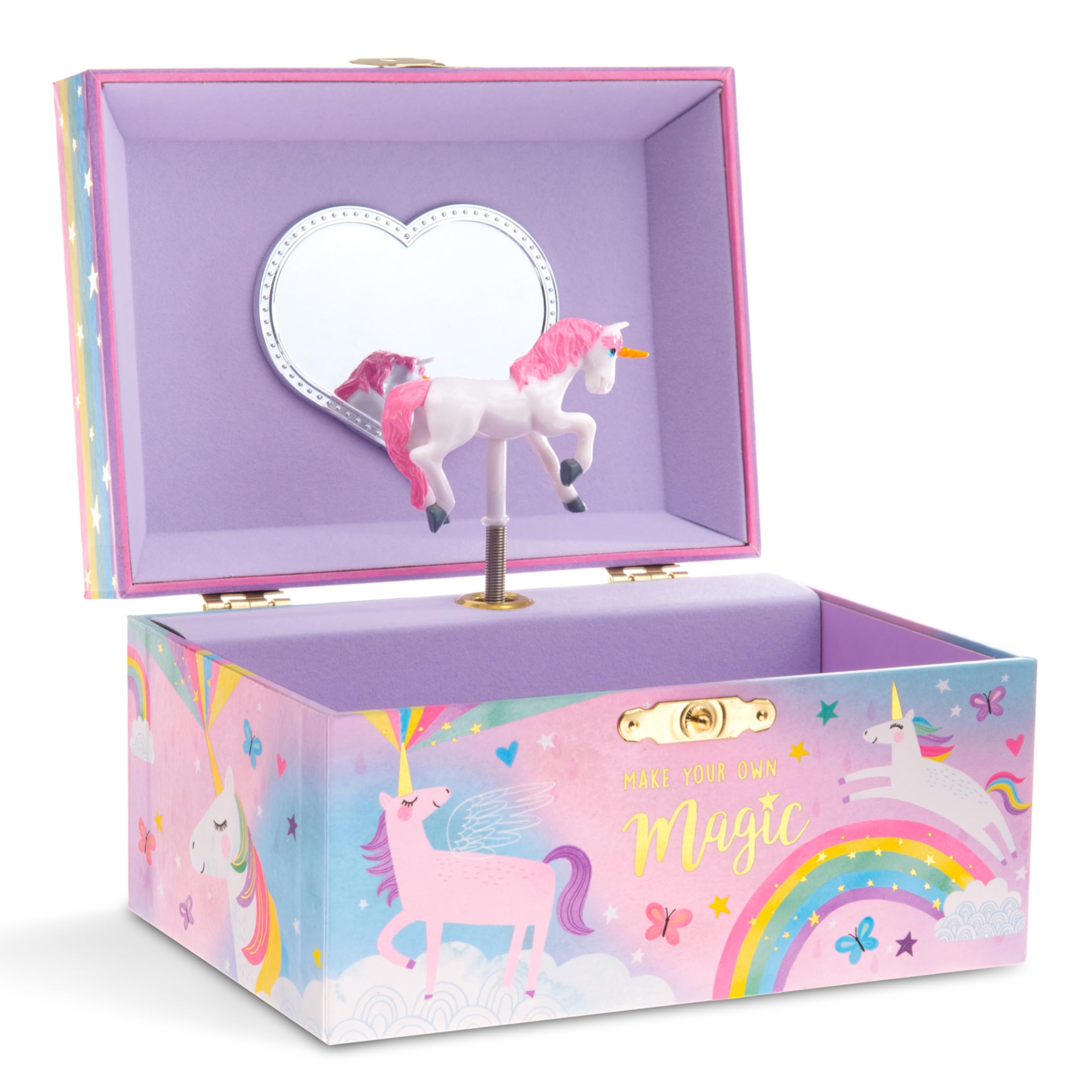 Jewelkeeper Girls Unicorn Jewellery Box with Spinning Unicorn, Cotton Candy Magical Horse Design, Beautiful Dreamer Tune, Kids Musical Jewellery Box fir Girls Birthday Presents