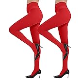 Citystl 2 Pairs Plus Size Black Tights for Women, 40D Solid Color Soft Tights, Control Top Microfiber Pantyhose for women