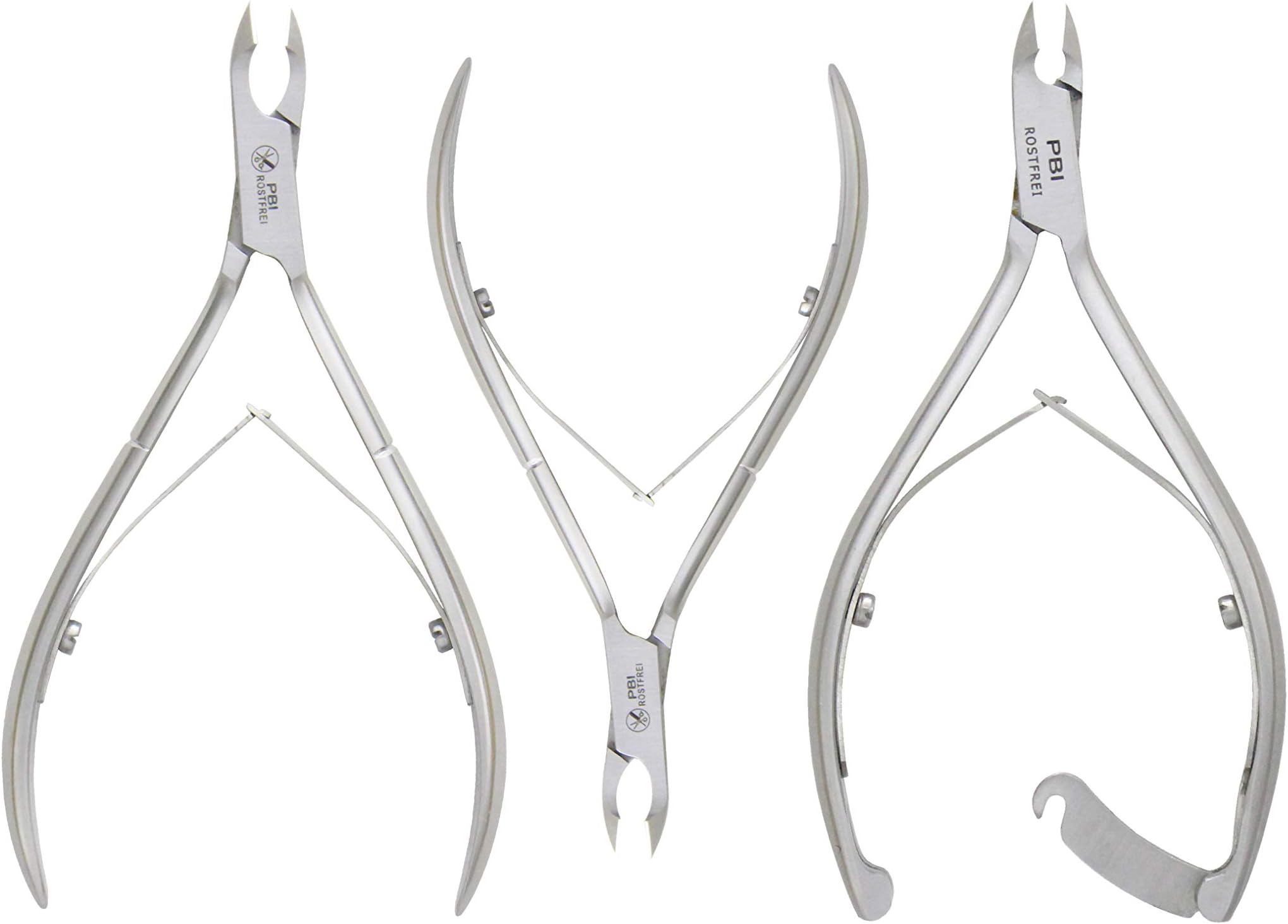 PBI 3 Pcs - Cuticle Nippers for Fingernails Toenails Cuticle Cutter High Grade Stainless Steel Cuticle Trimmers - Premium Quliaty