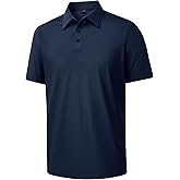 Alimens & Gentle Mens Polo Shirt Stretch Short Sleeve Dry Fit Golf Shirts Moisture Wicking Breathable Tops Daily Tennis Sport