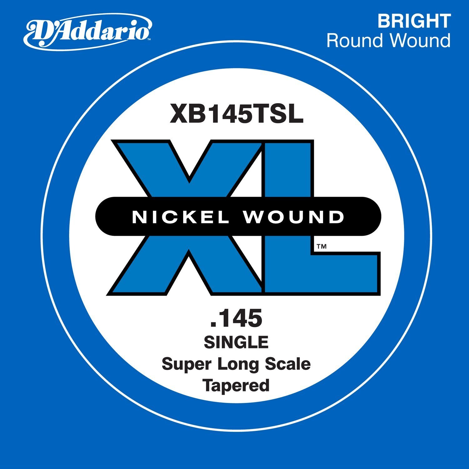 D'Addario XB145TSL .145 Nickel Wound Super Long Scale Tapered Single String for Bass Guitar