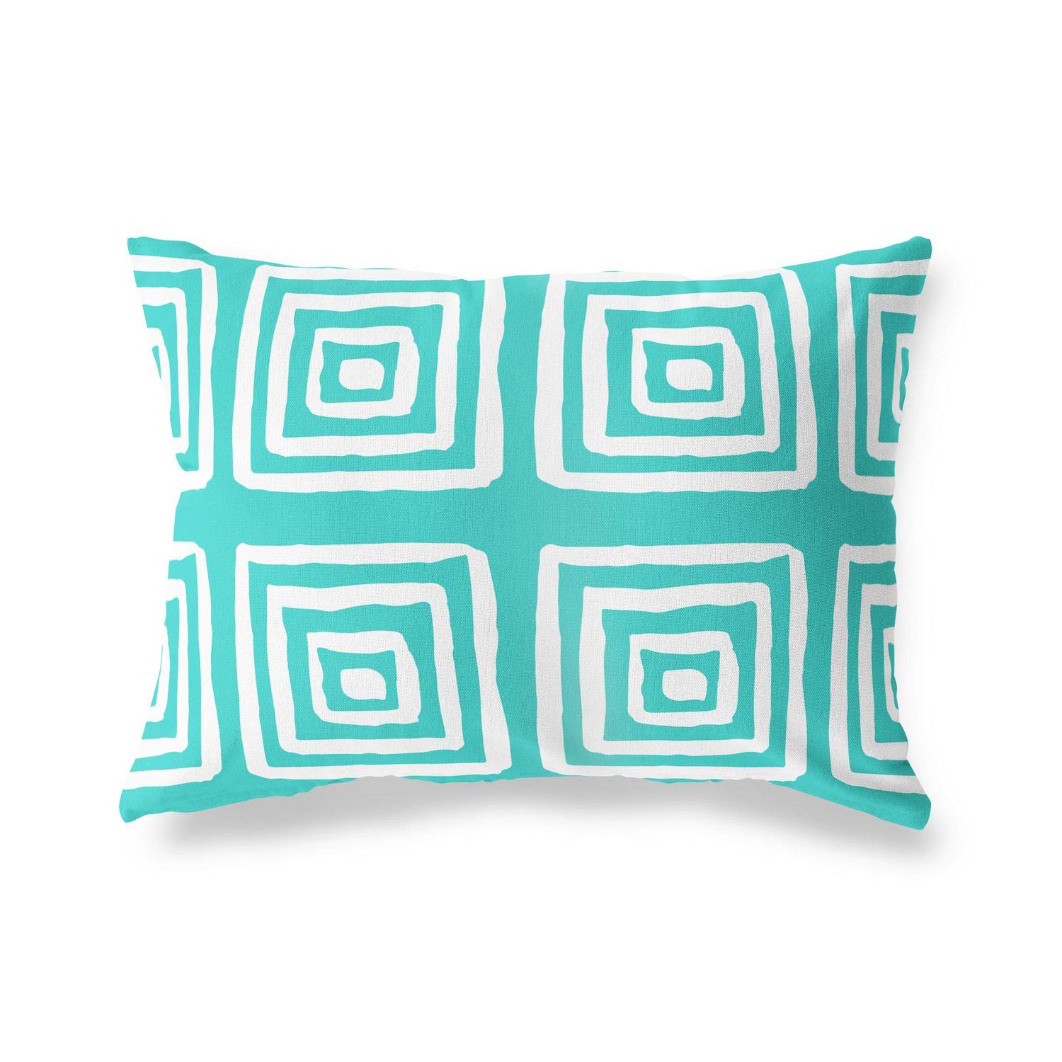 BonaMaison Decorative Cushion Cover, Turquoise-White Throw Pillow Covers, Home Decorative Pillowcases for Livingroom, Sofa, Bedroom, Size: 45X60 Cm - Designed and Manufactured in Turkey