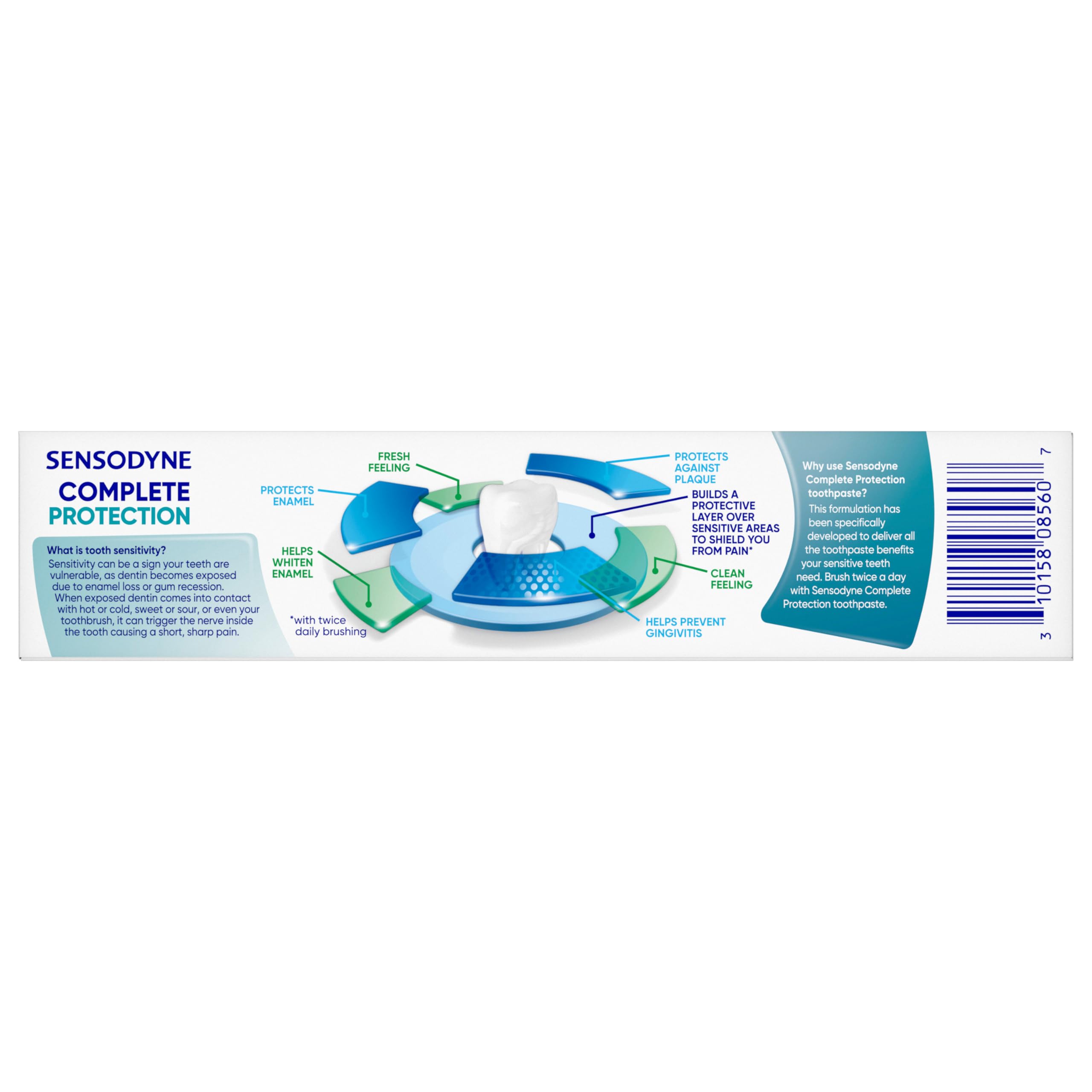 Sensodyne Complete Protection Sensitive Toothpaste For Gingivitis, Sensitive Teeth Treatment, Extra Fresh - 3.4 Ounces