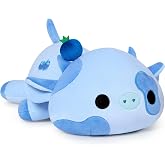 Onsoyours Cute Cow Plushie, Soft Stuffed Blueberry Cow Squishy Plush Animal Toy Pillow for Kids (Blueberry Cow, 12")