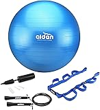 OLIVIA & AIDEN Exercise Ball Set - 65cm Anti-Burst Balance Ball for Yoga, Pilates, Birthing, Stability Training and Physical Therapy | Includes Stretch Band, Jump Rope and Air Pump