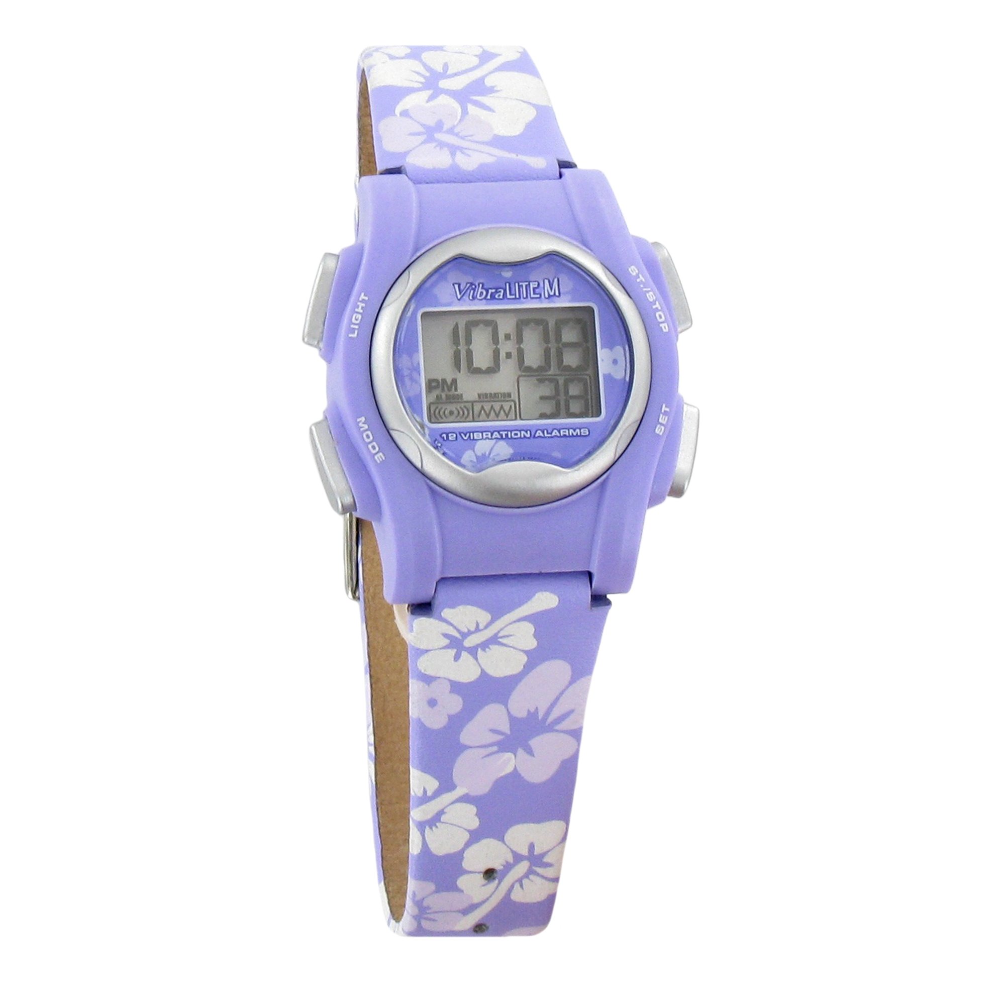 VibraLITE Mini 12-Alarm Vibrating Watch Purple Flower in Oman
