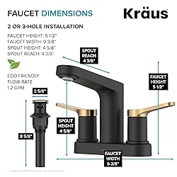 KRAUS Indy Centerset Bathroom Faucet in Spot-Free