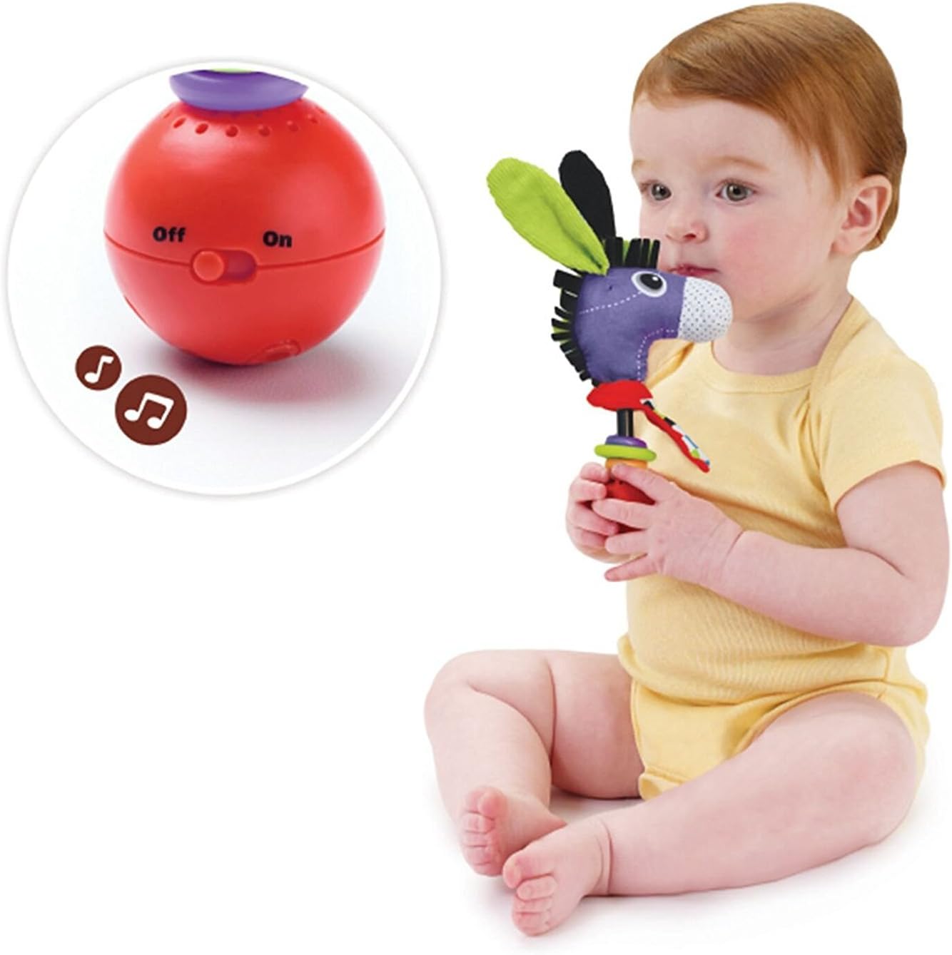 Yookidoo Musical Activity Rattle- Motion Activated Donkey Rattle with Music- Activity Toy for Babies 0 Months and Older - Image 4