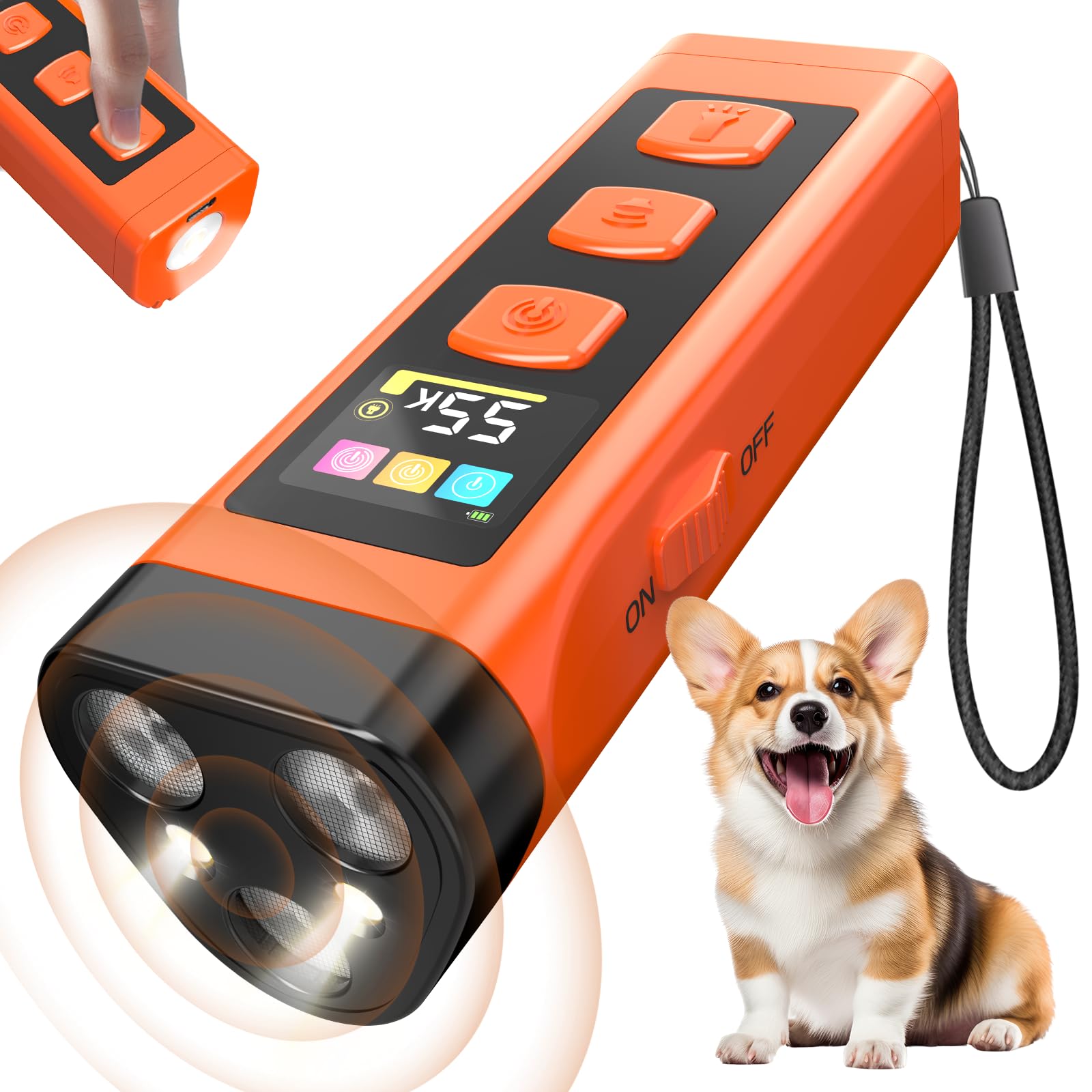 Photo 1 of OKSJ Dog Bark Deterrent Device, 2025 Anti Barking Device for Dogs 65FT Far Ultrasound Dog Bark Deterrent, Humane Alternative to Training Collars, Works Indoors & Outdoors - Stubborn Barking Solution