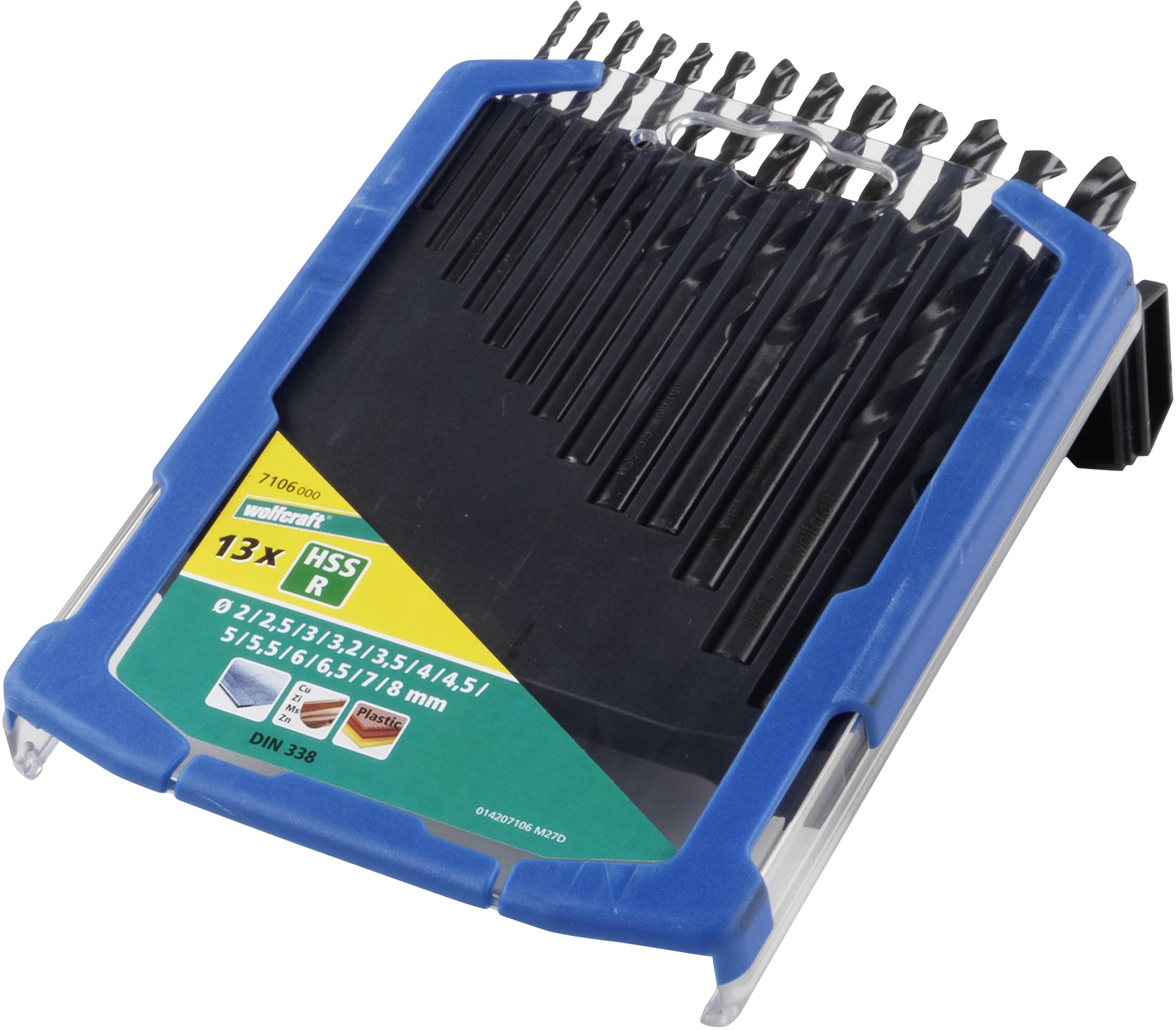 wolfcraft HSS Metal Drill Bit Set, 13 Pcs., Rolled I 7106000 I for Drilling into Metal