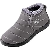 VYKF Womens Snow Boots Winter Warm Booties Fur Lined Anti-Slip Ankle Boots Outdoor Slip On Waterproof Booties Comfortable Warm Shoes