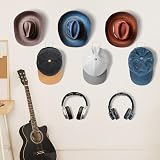 NiHome 8pk Clear Acrylic Wall Mount Hat Holder Cowboy Baseball Cap Organizer view 6