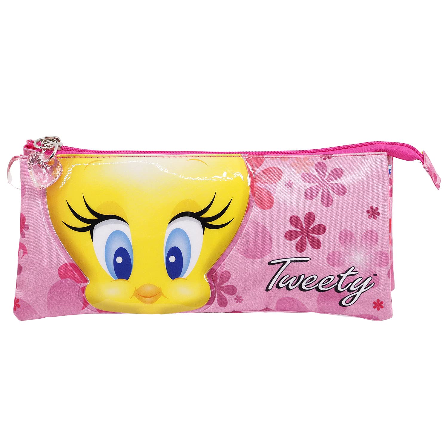 karactermania Tweety Pink Flowers-Triple Pencil Case, Pink