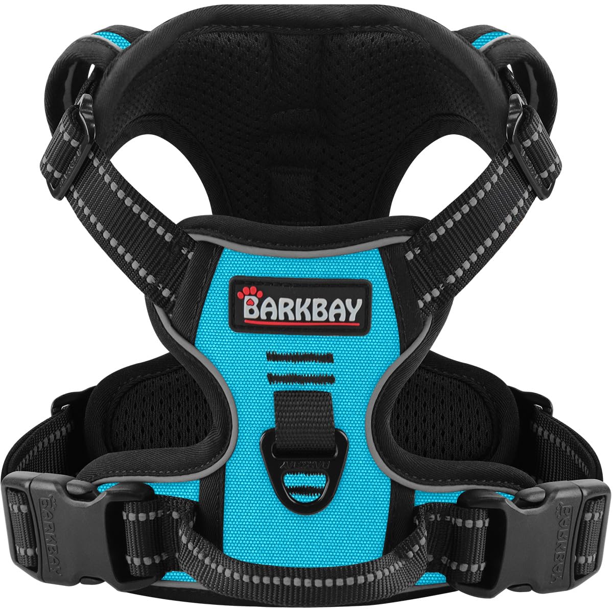 BARKBAY No Pull Dog Harness Large Step in Reflective Dog Harness with Front Clip and Easy Control Handle for Walking Training Running(Blue,M)