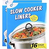 32 Bags Slow Cooker Liners, Disposable Multi Use Cooking Bags,Large Size Fit 3QT to 8QT, Plastic Bags for Slow Cooker, Pans, 