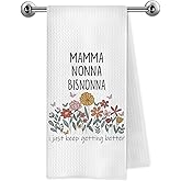 Trenstise Bisnonna Great Grandma Gifts Kitchen Towels, Pregnancy Baby Announcement for Nonna Grandma, Gifts for Great Grandmother Decorative Dish Tea Hand Towels for Kitchen Bathroom, 16x24 Inch