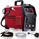 ARCCAPTAIN 50A Plasma Cutter Machine, 110V/220V Dual Voltage, 2/3" Max Cut | 1/2" Clean Cut, 1/4 NPT Fitting, Large LED Display, 2T/4T, PT Adjustable, Smart Fan, DC Inverter IGBT, For Beginners DIY