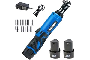 IRONFIST Cordless Electric Ratchet Wrench Set, 3/8" 12V Power Ratchet Driver, 2-Pack Lithium-Ion Batteries, 7 Sockets and Charger