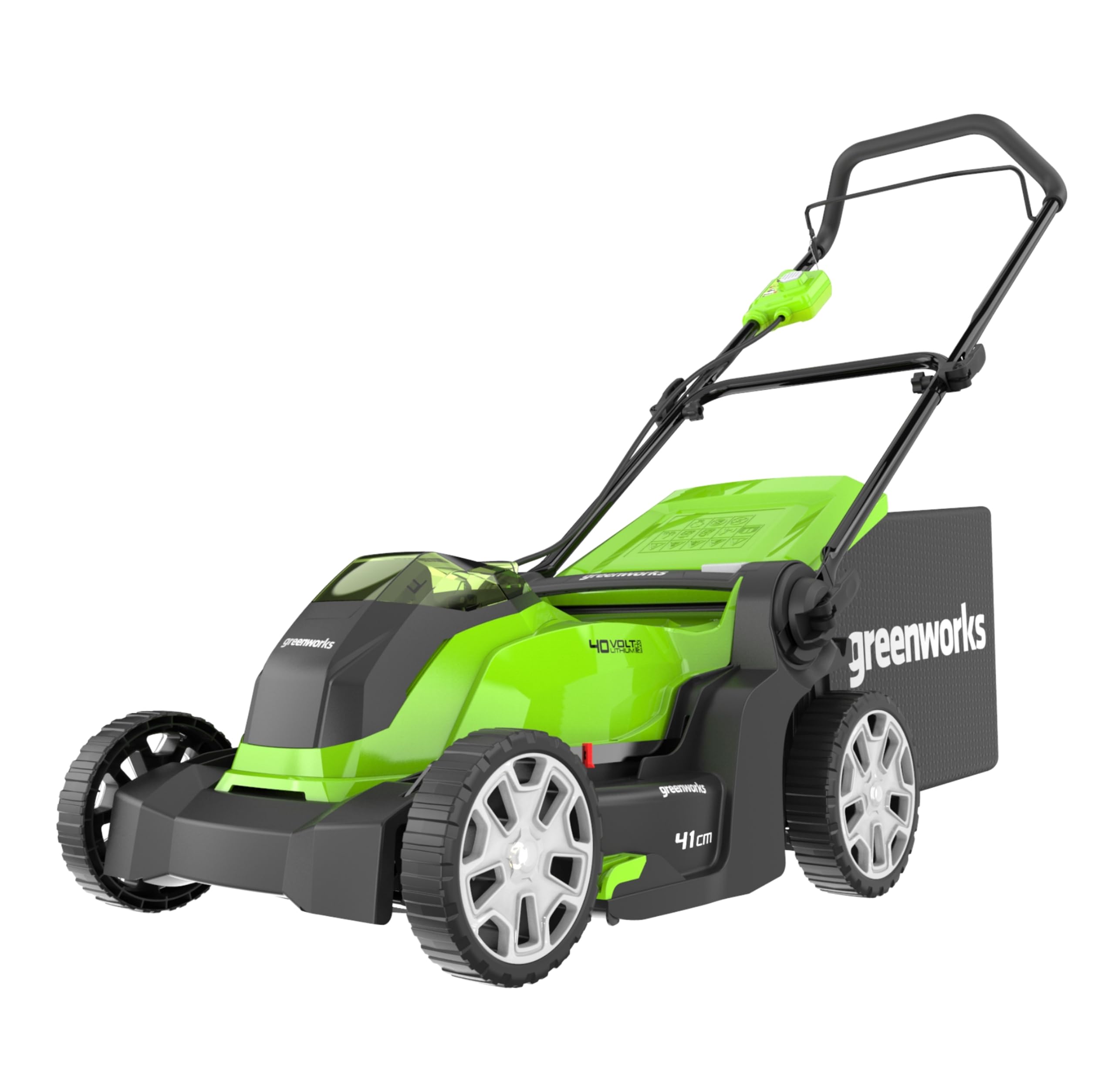 Greenworks G40LM41 Cordless Lawnmower for Lawns up to 500m², 41cm Cutting Width, 50L Bag WITHOUT 40V Battery & Charger, 3 Year Guarantee