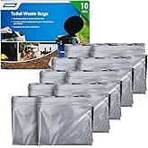 Camco Toilet Waste Bags - Features a Biodegradable Powder &amp; Leak Proof Double Bag Design - Great for Camping, RVing, Hiking, or Boating - 10-Pack (41548)