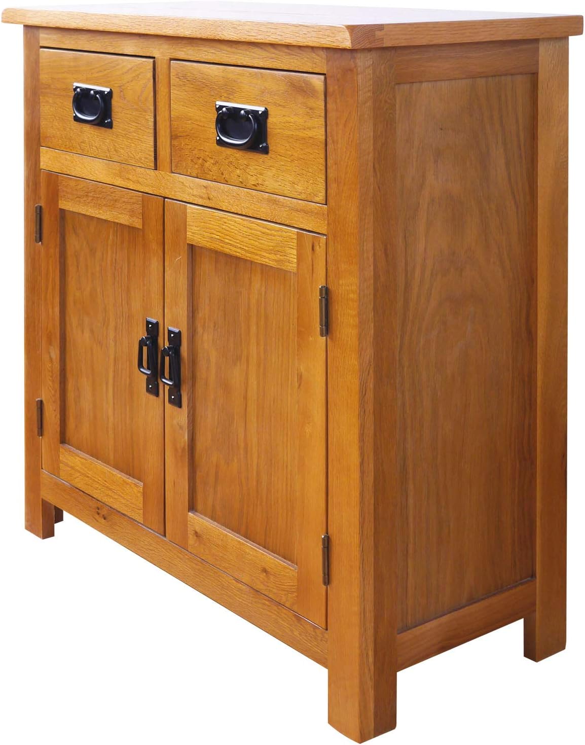 Aurotrice Oak Small Sideboard/2 Door 2 Drawer Mini Sideboard/Living Room Storage (Rustic) …