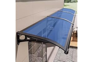 OCAZI Door Awnings Exterior, Polycarbonate Cover Awnings for Doors Entrance, Awning for Door Window Exterior with Aluminum Bracket for Sun Shutter, UV, Rain and Snow Protection-C-60x140cm/24x55in